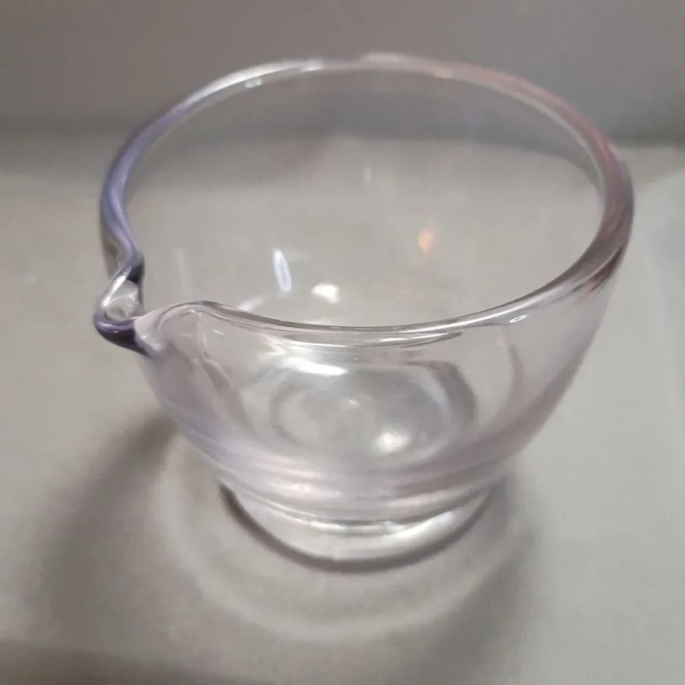 Vintage Glass 2 oz Mortar & Pestle With Pour Spout, Apothecary Spices Cooking